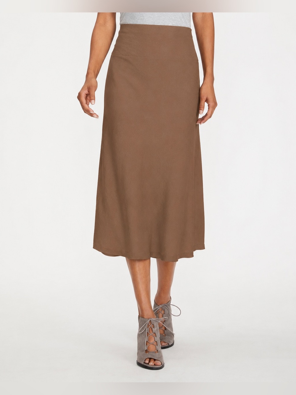 Vince Crepe Stretch Soft Sculpt Neutral Tan Skirt Size XXS 1036